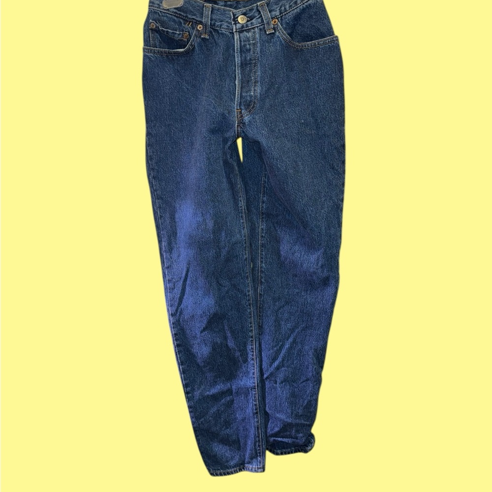Vintage Levi's 501 Blue Denim Jeans Dark Wash Button Fly
